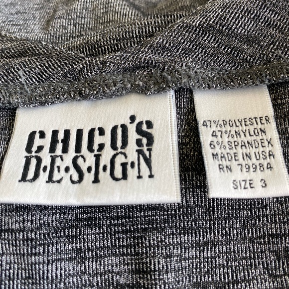 Chico’s Design Heather Gray V-neck Sleeveless Tank Top, 3/16/XL - Picture 3 of 5